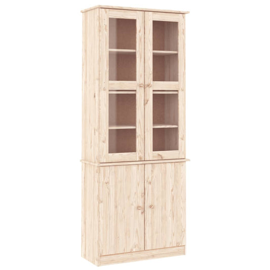 Vitrineskab ALTA 77x35x186,5 cm massiv fyrretræ