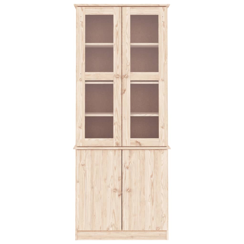 Vitrineskab ALTA 77x35x186,5 cm massiv fyrretræ