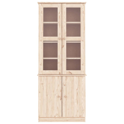 Vitrineskab ALTA 77x35x186,5 cm massiv fyrretræ