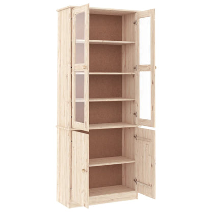 Vitrineskab ALTA 77x35x186,5 cm massiv fyrretræ