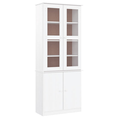 Vitrineskab ALTA Hvid 77x35x186,5 cm massiv fyrretræ