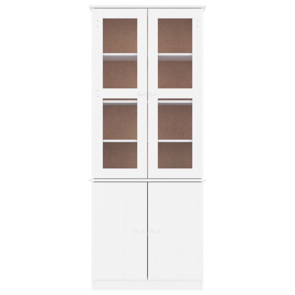 Vitrineskab ALTA Hvid 77x35x186,5 cm massiv fyrretræ