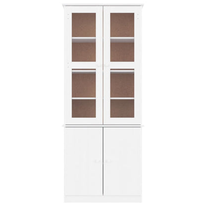 Vitrineskab ALTA Hvid 77x35x186,5 cm massiv fyrretræ