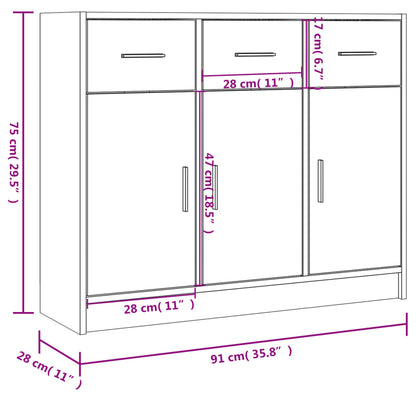 Sideboard Sonoma-Eiche 91x28x75 cm Holzwerkstoff