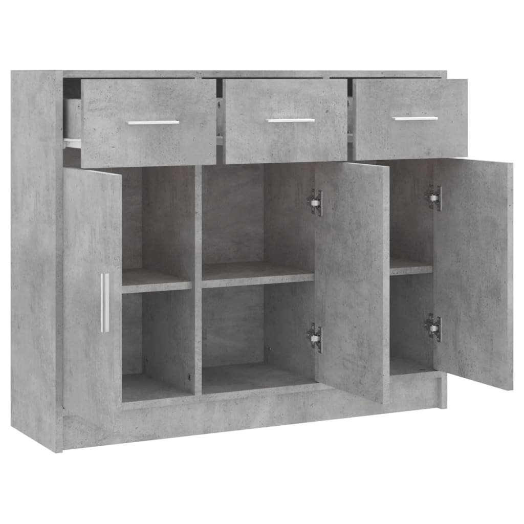 Sideboard Betongrau 91x28x75 cm Holzwerkstoff