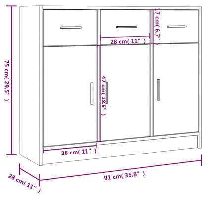Sideboard Betongrau 91x28x75 cm Holzwerkstoff
