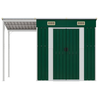Gartenhaus mit Schleppdach Grün 277x107x181 cm Stahl