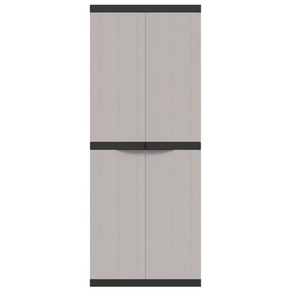 Gartenschrank Grau und Schwarz 65x37x165 cm PP