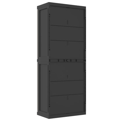 Gartenschrank Grau und Schwarz 65x37x165 cm PP