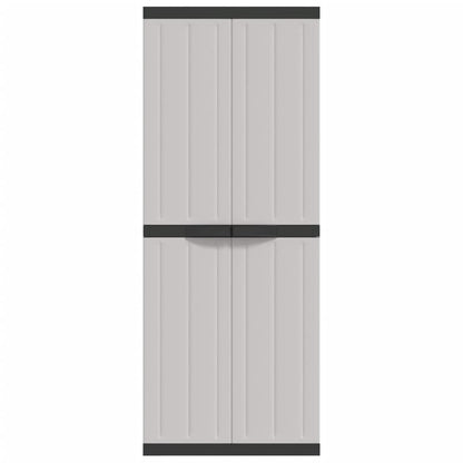 Gartenschrank Grau und Schwarz 65x37x165 cm PP