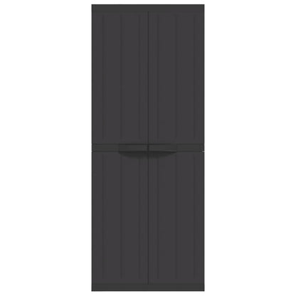 Gartenschrank Schwarz 65x37x165 cm PP