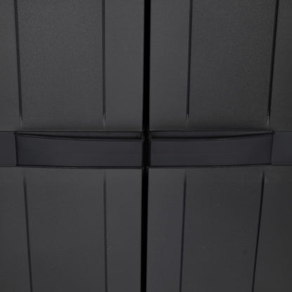 Gartenschrank Schwarz 65x37x165 cm PP