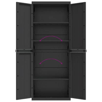 Gartenschrank Schwarz 65x37x165 cm PP