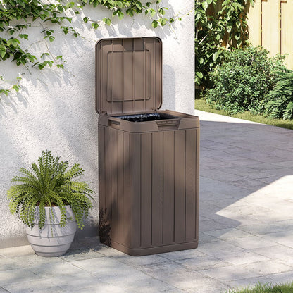 Outdoor-Mülltonne Braun 38x38x65 cm PP