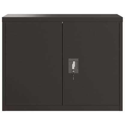 Aktenschrank Schwarz 90x40x70 cm Stahl
