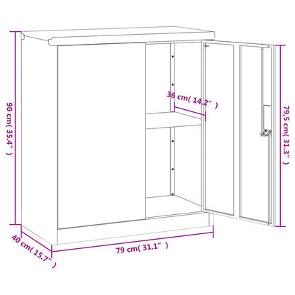 Arkivskab Hvid 79x40x90 cm Stål