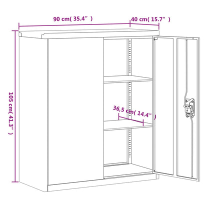 Arkivskab Antracit 90x40x105 cm Stål