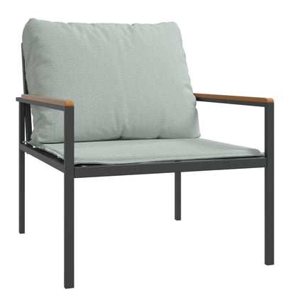 4-tlg. Garten-Lounge-Set mit Kissen Anthrazit Stahl