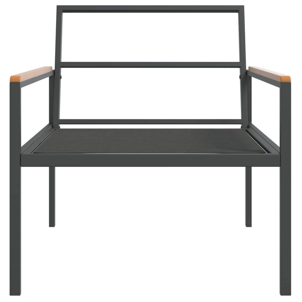 4-tlg. Garten-Lounge-Set mit Kissen Anthrazit Stahl