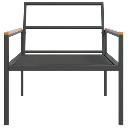 4-tlg. Garten-Lounge-Set mit Kissen Anthrazit Stahl