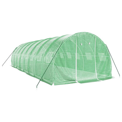 Gewächshaus mit Stahlrahmen Grün 24 m² 8x3x2 m