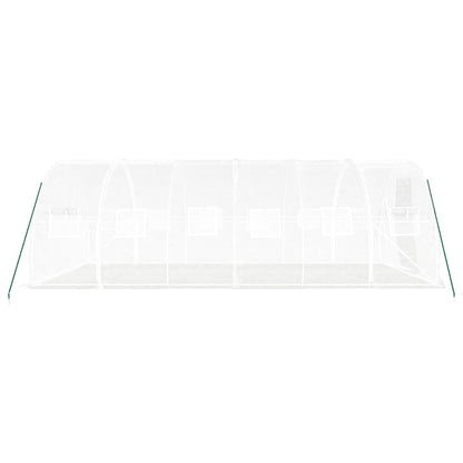 Gewächshaus mit Stahlrahmen Weiß 18 m² 6x3x2 m