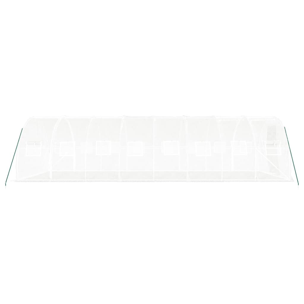 Gewächshaus mit Stahlrahmen Weiß 24 m² 8x3x2 m