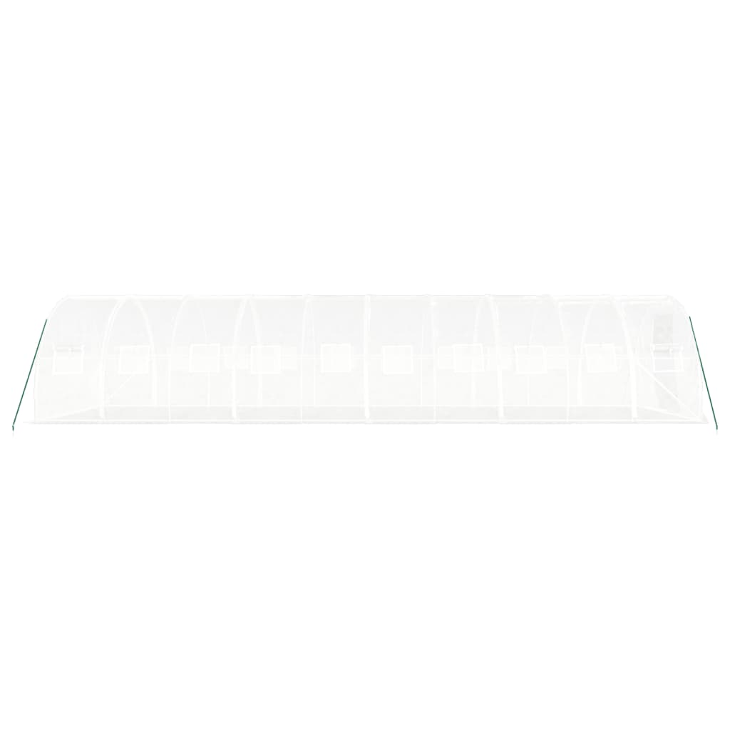 Gewächshaus mit Stahlrahmen Weiß 30 m² 10x3x2 m