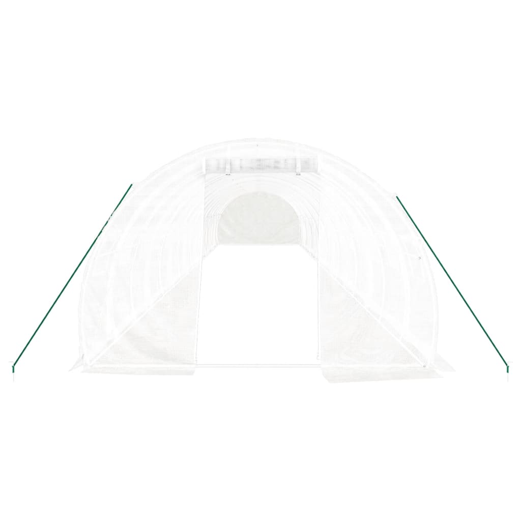 Gewächshaus mit Stahlrahmen Weiß 48 m² 16x3x2 m