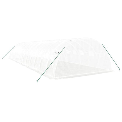 Gewächshaus mit Stahlrahmen Weiß 48 m² 12x4x2 m