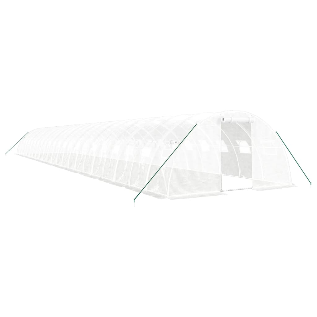 Gewächshaus mit Stahlrahmen Weiß 88 m² 22x4x2 m