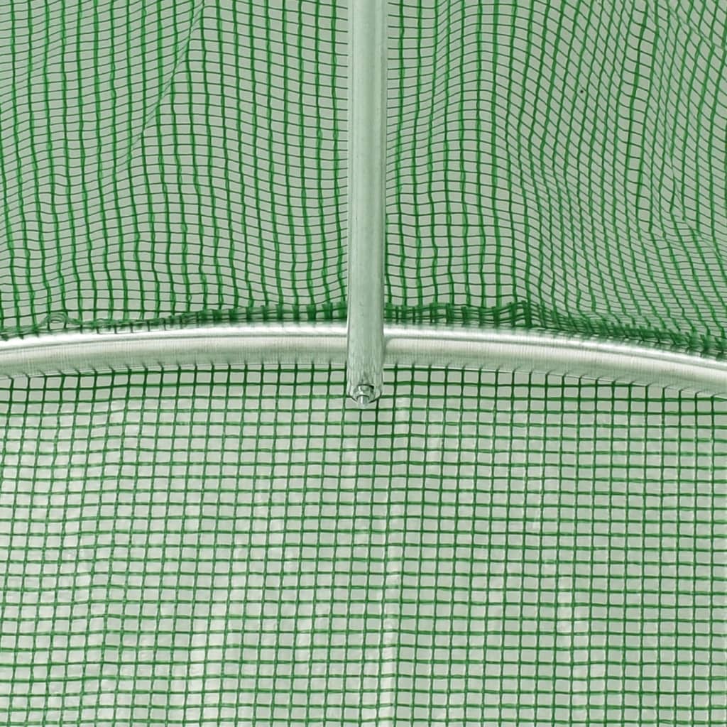 Gewächshaus mit Stahlrahmen Grün 80 m² 16x5x2,3 m