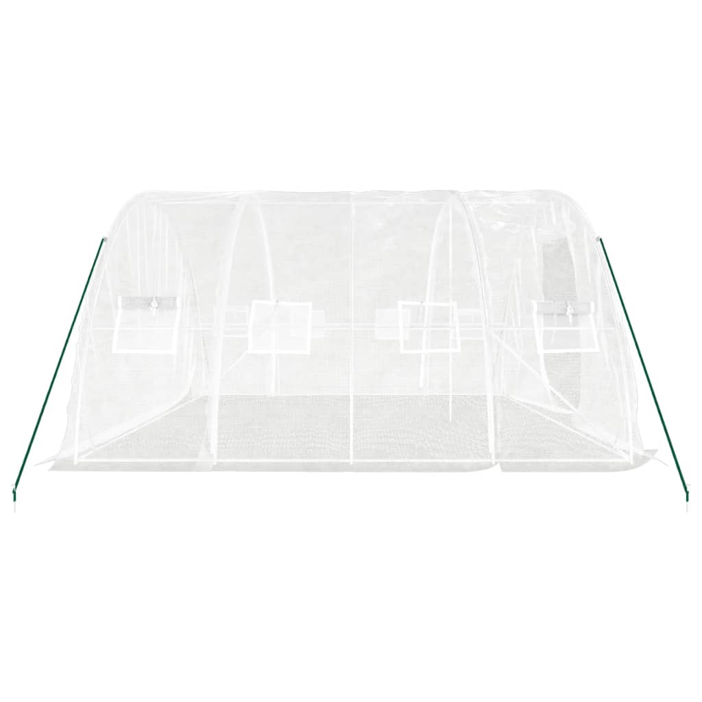 Gewächshaus mit Stahlrahmen Weiß 20 m² 5x4x2,3 m