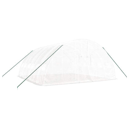 Gewächshaus mit Stahlrahmen Weiß 36 m² 6x6x2,85 m