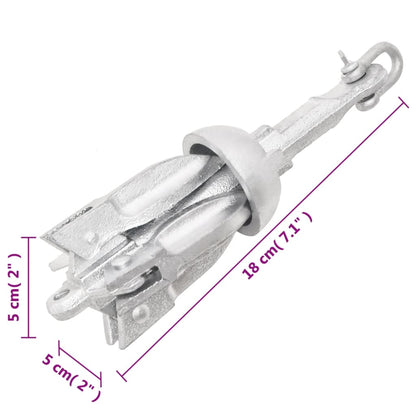 Klappanker Silber 0,7 kg Feuerverzinktes Gusseisen