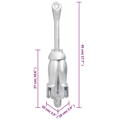 Klappanker Silber 4 kg feuerverzinktes Gusseisen