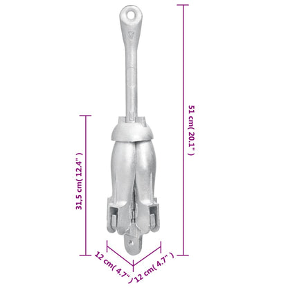 Klappanker Silber 6 kg Feuerverzinktes Gusseisen
