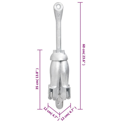 Klappanker Silber 8 kg Feuerverzinktes Gusseisen