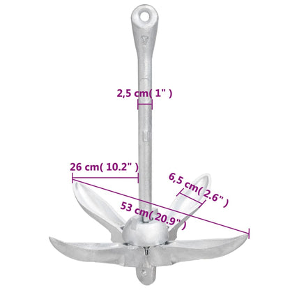 Klappanker Silber 8 kg Feuerverzinktes Gusseisen