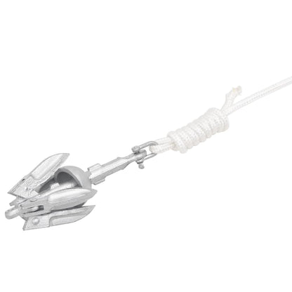 Klappanker mit Seil Silber 0,7 kg Feuerverzinktes Gusseisen