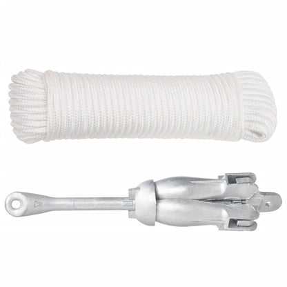 Klappanker mit Seil Silber 4 kg feuerverzinktes Gusseisen