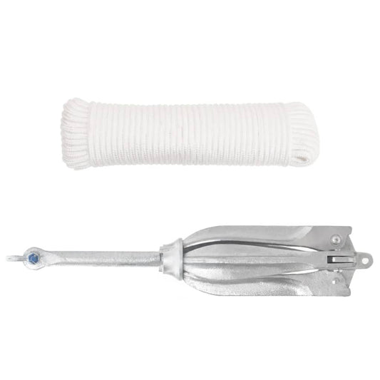 Klappanker mit Seil Silber 12 kg Feuerverzinktes Gusseisen