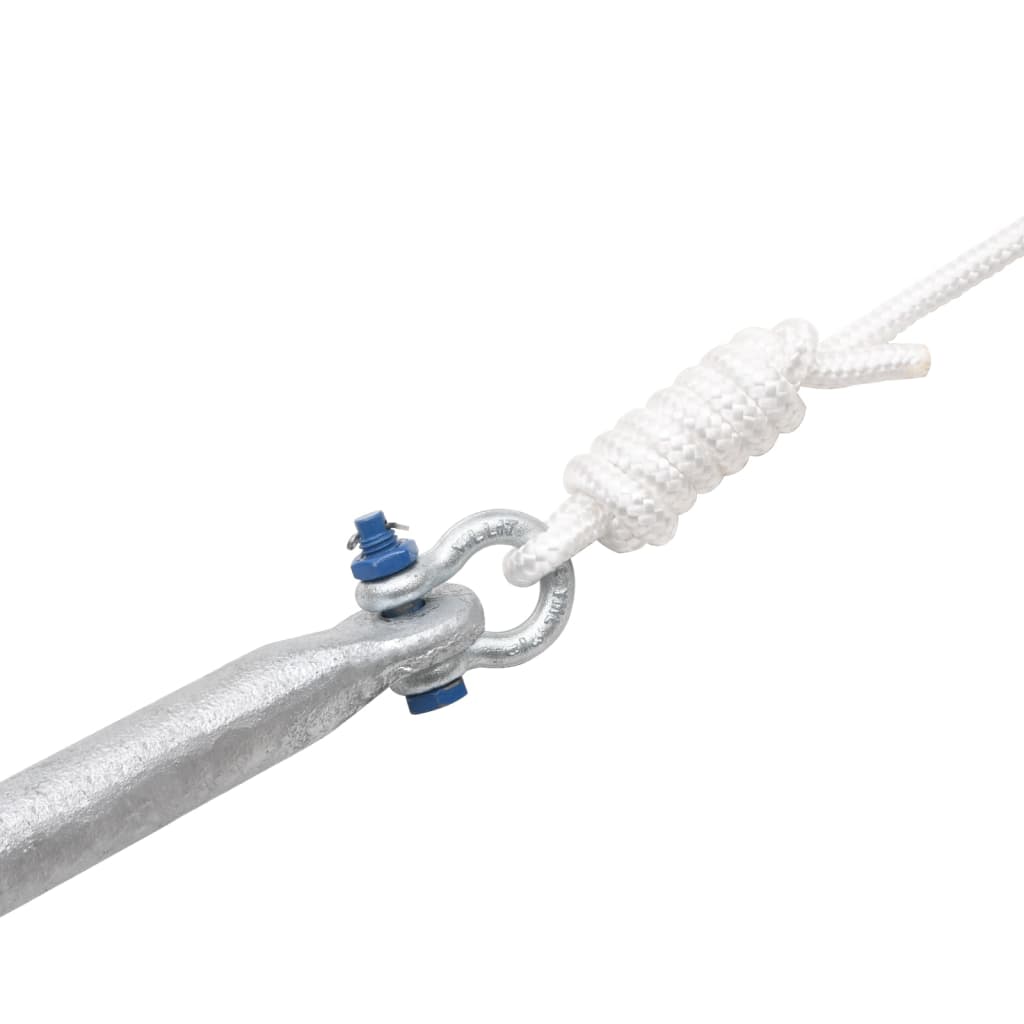 Klappanker mit Seil Silber 12 kg Feuerverzinktes Gusseisen