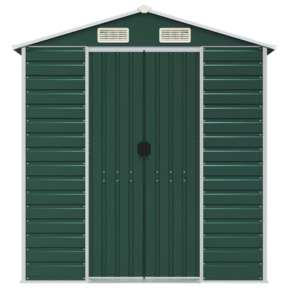 Gerätehaus Grün 191x300x198 cm Verzinkter Stahl