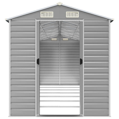 Gerätehaus Hellgrau 191x640x198 cm Verzinkter Stahl