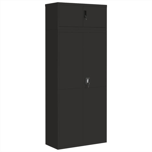 Aktenschrank Schwarz 90x40x220 cm Stahl