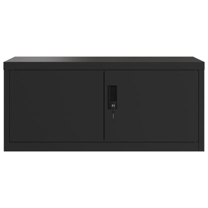 Aktenschrank Schwarz 90x40x220 cm Stahl