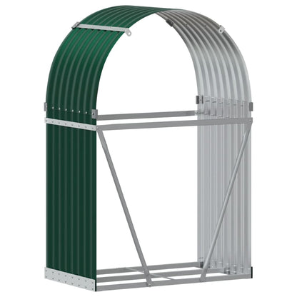 Kaminholzunterstand Grün 80x45x120 cm Verzinkter Stahl