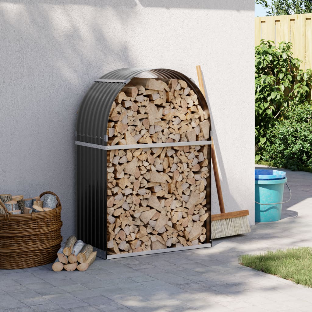 Holzkorb Anthrazit 80x45x120 cm Verzinkter Stahl