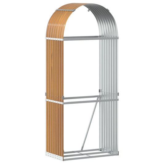 Kaminholzunterstand Holzoptik 80x45x190 cm Verzinkter Stahl